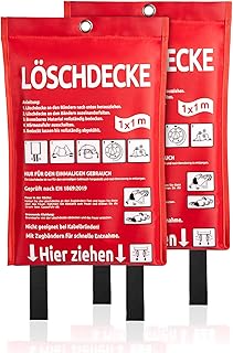 BigDean 2X Löschdecke Küche Fettbrand sofort einsetzbar XL Feuerlöschdecke | DIN EN 1869:2019 …