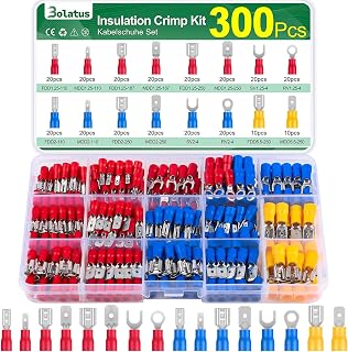 300 Stück 0.5-6.0mm² Kabelschuhe Set, Bolatus 16 Type Kabel Steckverbinder Sortiment, Kabelverb…