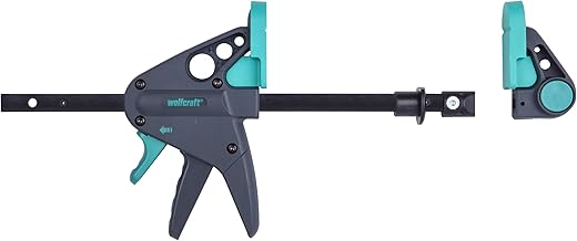 wolfcraft Werktischspanner PRO 65-150-W – Zum Spannen auf allen Tischen mit 20-mm-Bohrungen – 90 …