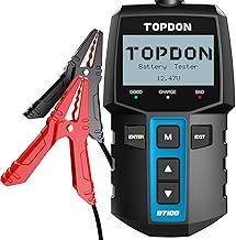 TOPDON Autobatterie Tester BT100-A, BatterieTester KFZ 12V mit 100-2000 CCA Batterietest Kurbelte…