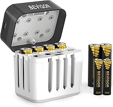 BEVIGOR 6×AA 2×AAA Lithium-Akkus, USB-C, Ladecase, 1,5V Konstant | 2000 Zyklen, 3500/1300mWh, L…