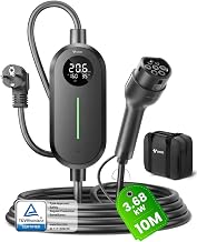 GONEO Typ 2 EV Ladegerät Schuko IP66 Wasserdicht, 3,68kW 16A (6–16A einstellbar), 10m 1-phasig…
