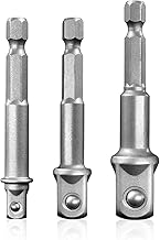 Stecknuss Adapter, 3-teilig, 1/4″, 3/8″, 1/2″, 1/4-Zoll SAE Sechskantschaft, Cr-V, für Akku-Bohr…