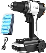 Litheli 20V Akku Bohrschrauber mit 1X10000mAh Li-Ion Akku, bürstenlosen Motor, 60 Nm Maximaldreh…