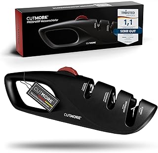 CUTMORE® ProSharp Messerschärfer mit Winkeleinstellung 15°–24° – Diamant Messerschleifer …
