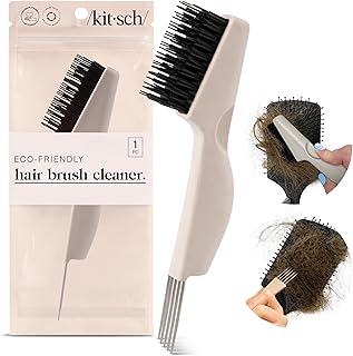 Kitsch Doppelseitiges Haarbürstenreiniger-Werkzeug, 2-in-1-Kammreiniger | Umweltfreundlich Haarb…