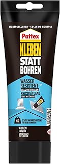 Pattex Montagekleber Kleben statt Bohren Wasserresistent, Weiß, 1x340g | Innen & außen einsetzb…