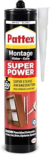 Pattex Montagekleber Super Power, Baukleber für innen & außen, 1x370g | Anfangshaftung max. 350…