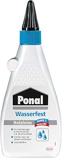 Ponal Holzleim Wasserfest, wasserfester Kleber für Feuchträume, 1x550g | Trocknet farblos, lös…
