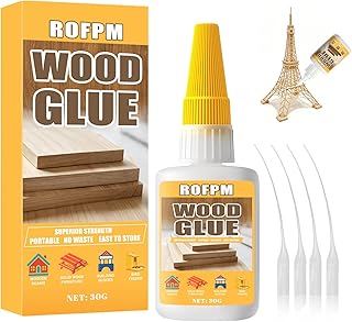 Holzleim Extra Stark, Holzkleber Wasserfest, Transparent und Schnell Trocknender, Flüssig Wood G…
