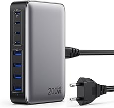 Feob 200W USB C Ladegerät Mehrfach, GaN III 8-Port Schnellladegerät PPS PD 65W Ladegerät Adapt…