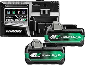 HiKOKI Booster Pack Set – Schnellladegerät für Li-Ion Akkus, USB-Port, LED-Anzeige, Lüfterküh…