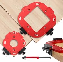 2 Stück Frässchablone Oberfräse, R10-R50 Schablone mit Bündigfräser, 4 in 1 Radius Jig für …