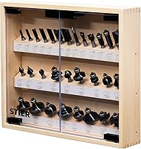 STIER Fräsersortiment in stabiler Vitrine, 30-teilig, 8 mm, Fräser für Oberfräsen, Holzfräse…