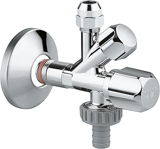 GROHE Ersatzteil, Kombi-Eckventil (mit selbstdichtendem Anschlussgewinde, Wandanschluss 1/2″, Abg…