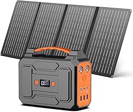 Powkey 97,68 Wh Powerstation mit 40W Solarpanel für Camping | 100W Solargenerator, 230V AC Ausga…