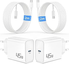 45W Ladegerät USB C mit Schnellladekabel für iPhone 17 16 15 Pro Max | 2-Pack USBC Netzteil, Ga…