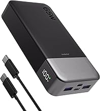 JUOVI Laptop Power Bank, 65W 20000mAh Powerbank Schnellladefunktion | Tragbarer Ladegerät Akku P…