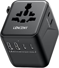 LENCENT Reiseadapter Weltweit, Universal Reisestecker Adapter Weltreise | mit 2 USB A und 2 USB C…