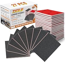 27 Stück Schleifschwamm Set, 120-3000 Körnung Nass & Trocken Schleifpapier | 70X100MM Siliziumk…