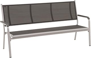 Kettler BasicPlus 3er Bank, Silber/anthrazit, Alu/Textilene, 67 x 97 x 191, 0310612-0000