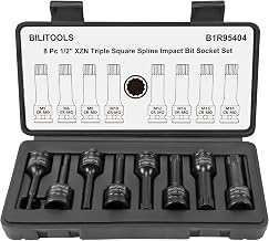 BILITOOLS XZN Vielzahn-Bit-Nuss-Satz 1/2 Zoll, 8-tlg, M5–M18 | Einteilige Cr-Mo-Kraftbits für …