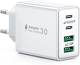 USB C Ladegerät, 40W 4 Ports Schnellladegerät, Mehrfach Stecker Mit Power Adapter Fast Charger …