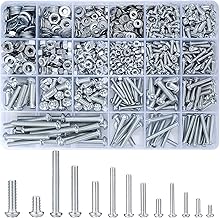 Vwoqiy 1080 Stk M3 M4 M5 M6 Schraubenset mit Sechskantmuttern und Unterlegscheiben, Linsenkopfsch…