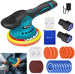 Qimu Akku Poliermaschine, Auto Poliermaschine Set 22pcs, 12V Mini Akku Exzenter Poliermaschine Po…