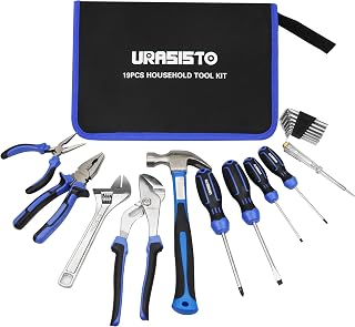 URASISTO 19-teiliges Werkzeugset für Zuhause, Handwerkzeug-Set mit einfacher Tragetasche, perfek…