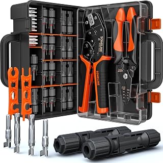 SOMELINE Solarstecker Crimpzange Set für 2.5/4/6mm² Solarkabel, 12 Paar Male Female Solarpanel …