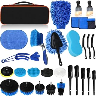 Auto Reinigungsset, 31 Stück Autopflege Set, Auto Detailing Pinsel Auto Waschanlage Set, Stauben…