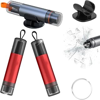 2Pack Notfall und Sicherheitswerkzeug Glasbrecher Nothammer Auto mit Gurtschneider, 2-in-1 Rettun…