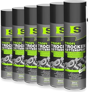 6 x 500ml Profi Trocken-Kettenspray Motorrad Fahrrad PTFE-Spray