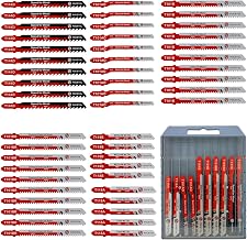 FOCSTOL Stichsägeblatt Set 50tlg mit Aufbewahrungskoffer – HSS/HCS T-Schaft Stichsägeblätter z…
