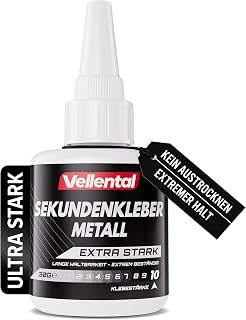 Sekundenkleber Metall extra stark 30g – Metallkleber wasserfest, hitzebeständig & mit Nadel Vers…