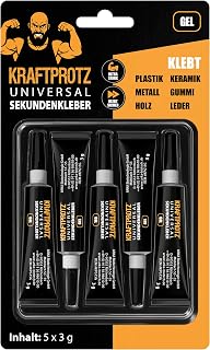 Sekundenkleber Universal Gel 5 x 3 g – Kleber Tuben Alleskleber Mini Set