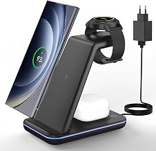 JoyGeek 3 in 1 Induktive Ladestation für Samsung, Wireless Charger für Samsung S26/S25/S24/S23/…