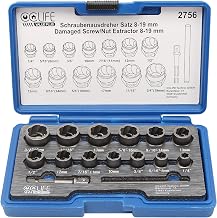 CCLIFE 15tlg 3/8″ Cr-Mo Spezial Steckschlüssel Einsatz Linksausdreher Schraubenausdreher Nuss St…