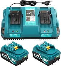 DC18RD Ladegeräte und 2 Stücke 5.5Ah Ersatzakkus für Makita 18V Akkus