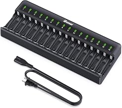 BONAI 16-Slot Akku Ladegerät für AA AAA Batterien, Intelligentes Ladegerät für NI-MH wiederau…