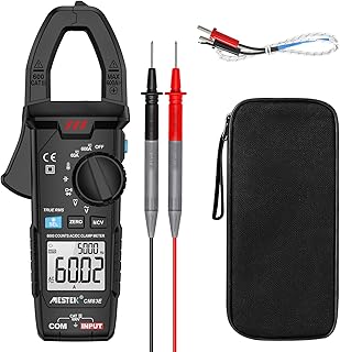 Stromzange MESTEK AC/DC Zangenmultimeter Strommessgerät Amperezange True-RMS 6000Zähler Automat…