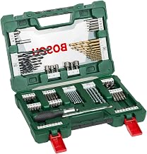 Bosch 91tlg. Titanium-Bohrer- und Bit Set V-Line (für Holz, Stein und Metall, inkl. Ratschen-Sch…