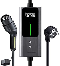 EV Ladekabel Typ 2 | 3,6KW | 5M | 6A-16A Ladekabel Elektroauto, LED-Anzeige Tragbare EV Ladegerä…