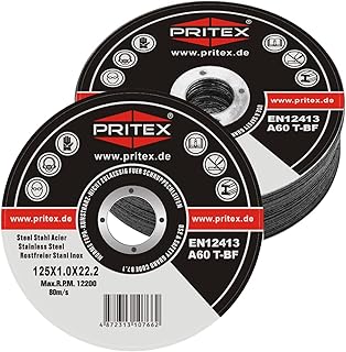PRITEX Trennscheiben Metall 125×1.0 mm, gerade Flexscheiben dünn, 200 Stk.