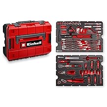 Original Einhell E-CASE 80-tlg. Werkzeugkoffer (Werkzeug-Set im robusten, stapelbaren Kunststoffk…
