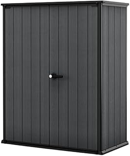 Keter Cortina Alto Aufbewahrungsbox, Geräteschuppen, 1400l Fassungsvermögen, Außenmaße 140×73…