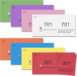 Nezyo Doppelnummern Blöcke 1-800 Tombola Lose Nummernblöcke für Messen