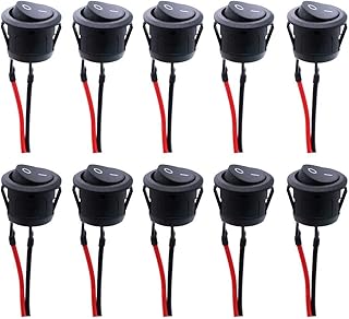 RUNCCI-YUN 10PCS 12V Wippschalter, SPST Switch 10 A/125 V, 6 A/250 V Rocker Kippschalter (mit Dra…